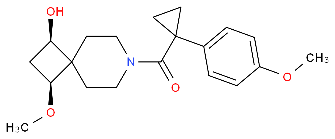 (1R*,3S*)-3-methoxy-7-{[1-(4-methoxyphenyl)cyclopropyl]carbonyl}-7-azaspiro[3.5]nonan-1-ol_Molecular_structure_CAS_)