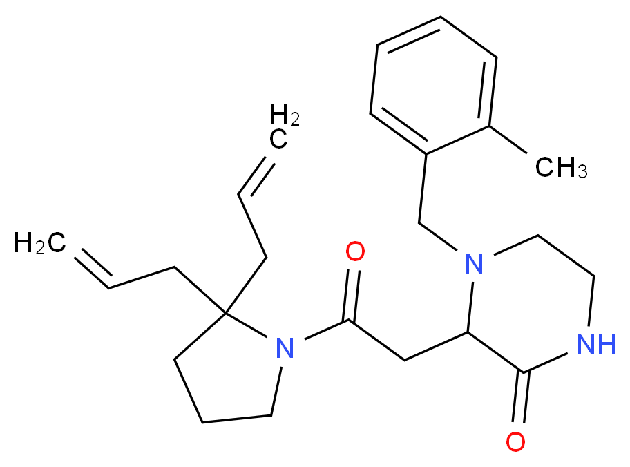 3-[2-(2,2-diallyl-1-pyrrolidinyl)-2-oxoethyl]-4-(2-methylbenzyl)-2-piperazinone_Molecular_structure_CAS_)