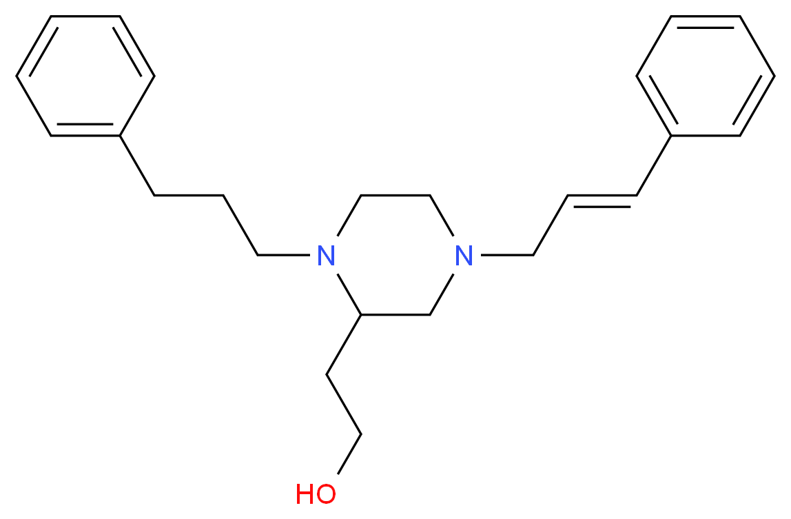 2-[4-[(2E)-3-phenyl-2-propen-1-yl]-1-(3-phenylpropyl)-2-piperazinyl]ethanol_Molecular_structure_CAS_)