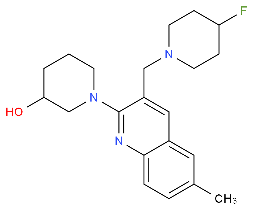 1-{3-[(4-fluoro-1-piperidinyl)methyl]-6-methyl-2-quinolinyl}-3-piperidinol_Molecular_structure_CAS_)