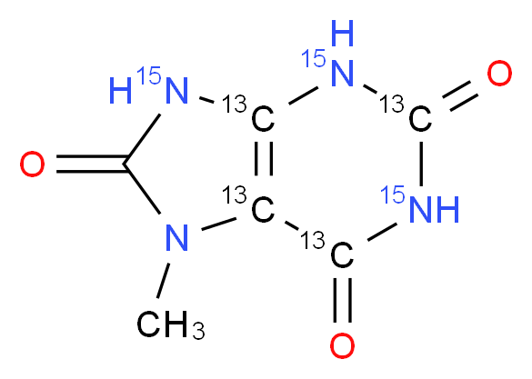 7-Methyluric acid-2,4,5,6-13C4, 1,3,9-15N3_Molecular_structure_CAS_)
