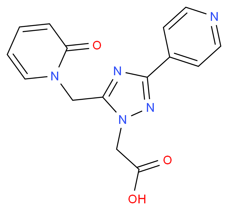 {5-[(2-oxopyridin-1(2H)-yl)methyl]-3-pyridin-4-yl-1H-1,2,4-triazol-1-yl}acetic acid_Molecular_structure_CAS_)