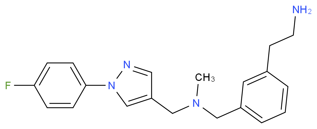 2-(3-{[{[1-(4-fluorophenyl)-1H-pyrazol-4-yl]methyl}(methyl)amino]methyl}phenyl)ethanamine_Molecular_structure_CAS_)