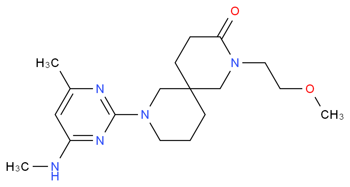 2-(2-methoxyethyl)-8-[4-methyl-6-(methylamino)-2-pyrimidinyl]-2,8-diazaspiro[5.5]undecan-3-one_Molecular_structure_CAS_)