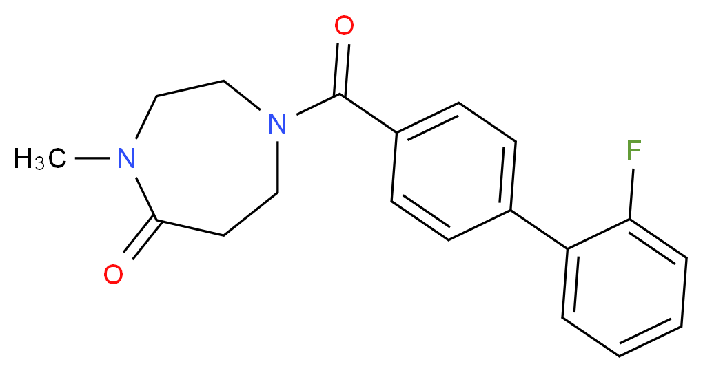 1-[(2'-fluoro-4-biphenylyl)carbonyl]-4-methyl-1,4-diazepan-5-one_Molecular_structure_CAS_)