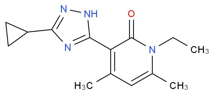 3-(3-cyclopropyl-1H-1,2,4-triazol-5-yl)-1-ethyl-4,6-dimethylpyridin-2(1H)-one_Molecular_structure_CAS_)
