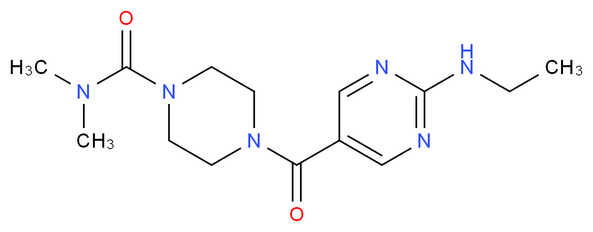 4-{[2-(ethylamino)-5-pyrimidinyl]carbonyl}-N,N-dimethyl-1-piperazinecarboxamide_Molecular_structure_CAS_)