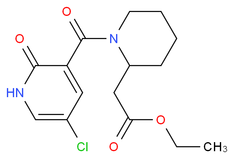 ethyl {1-[(5-chloro-2-oxo-1,2-dihydro-3-pyridinyl)carbonyl]-2-piperidinyl}acetate_Molecular_structure_CAS_)