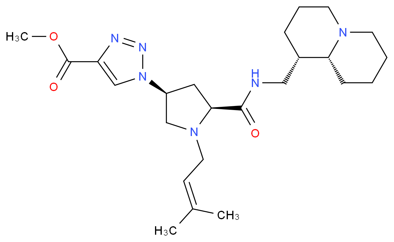 methyl 1-[(3S,5S)-1-(3-methyl-2-buten-1-yl)-5-({[(1S,9aR)-octahydro-2H-quinolizin-1-ylmethyl]amino}carbonyl)-3-pyrrolidinyl]-1H-1,2,3-triazole-4-carboxylate_Molecular_structure_CAS_)