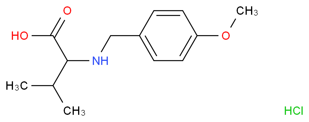 2-((4-methoxybenzyl)amino)-3-methylbutanoic acid hydrochloride_Molecular_structure_CAS_)