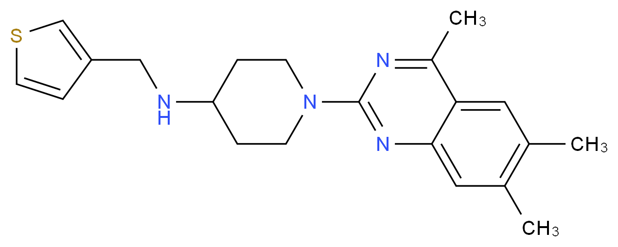 N-(3-thienylmethyl)-1-(4,6,7-trimethyl-2-quinazolinyl)-4-piperidinamine_Molecular_structure_CAS_)