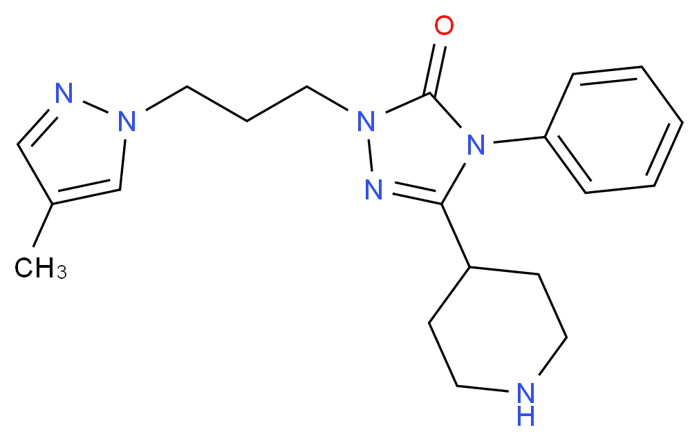 2-[3-(4-methyl-1H-pyrazol-1-yl)propyl]-4-phenyl-5-piperidin-4-yl-2,4-dihydro-3H-1,2,4-triazol-3-one_Molecular_structure_CAS_)