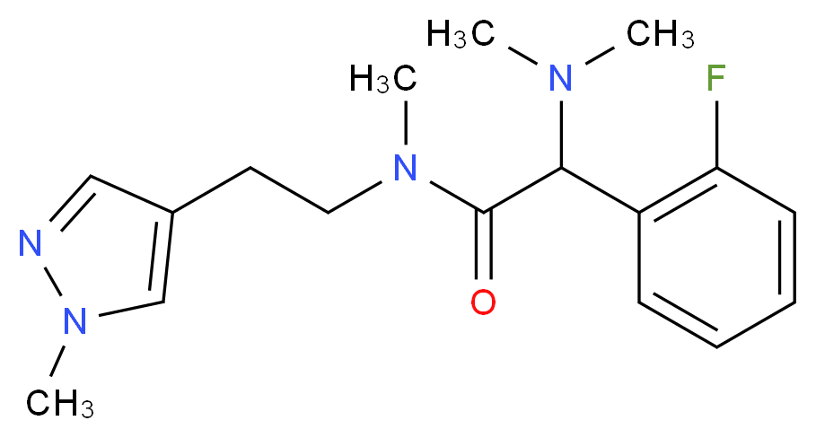 2-(dimethylamino)-2-(2-fluorophenyl)-N-methyl-N-[2-(1-methyl-1H-pyrazol-4-yl)ethyl]acetamide_Molecular_structure_CAS_)