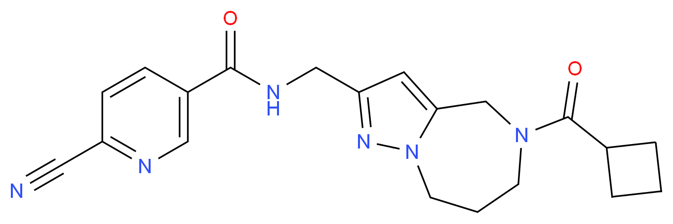 6-cyano-N-{[5-(cyclobutylcarbonyl)-5,6,7,8-tetrahydro-4H-pyrazolo[1,5-a][1,4]diazepin-2-yl]methyl}nicotinamide_Molecular_structure_CAS_)