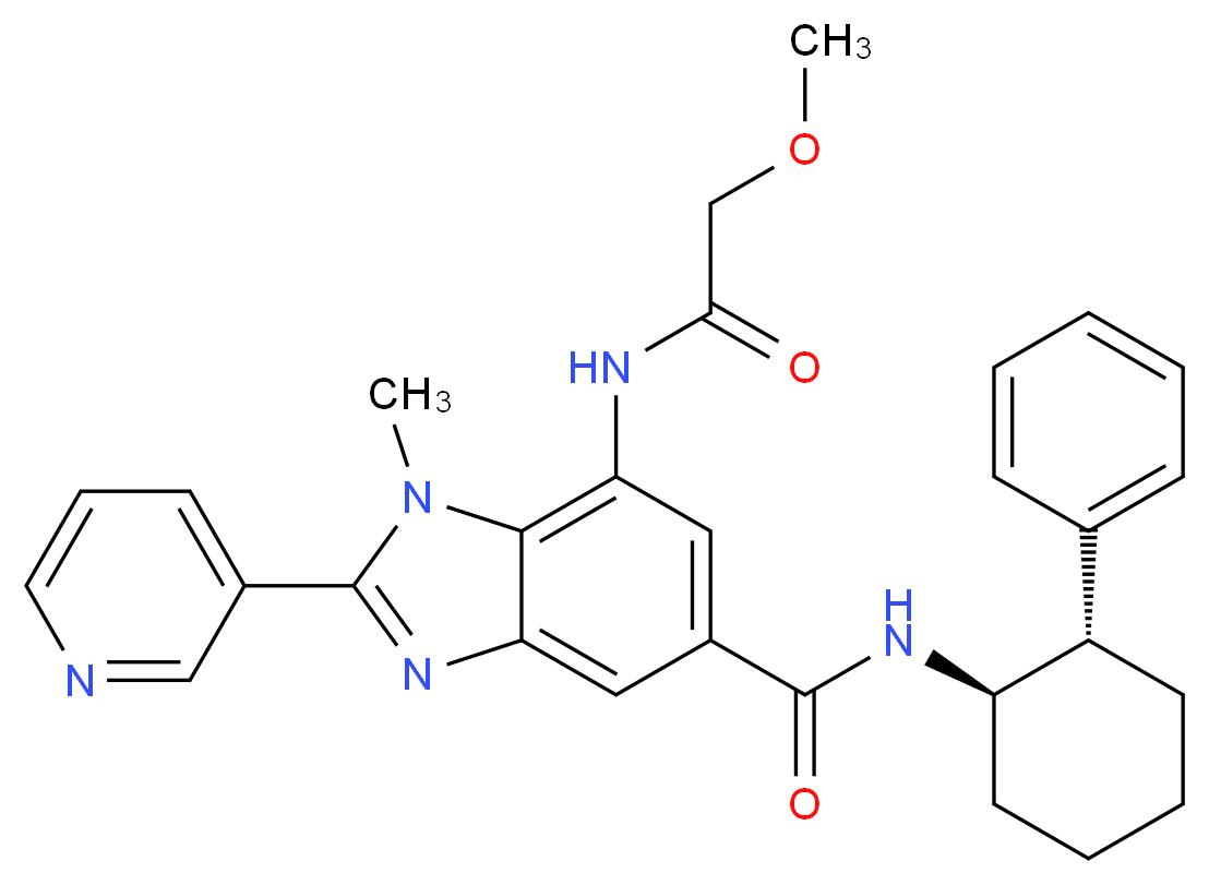 7-[(methoxyacetyl)amino]-1-methyl-N-[(1R*,2S*)-2-phenylcyclohexyl]-2-(3-pyridinyl)-1H-benzimidazole-5-carboxamide_Molecular_structure_CAS_)