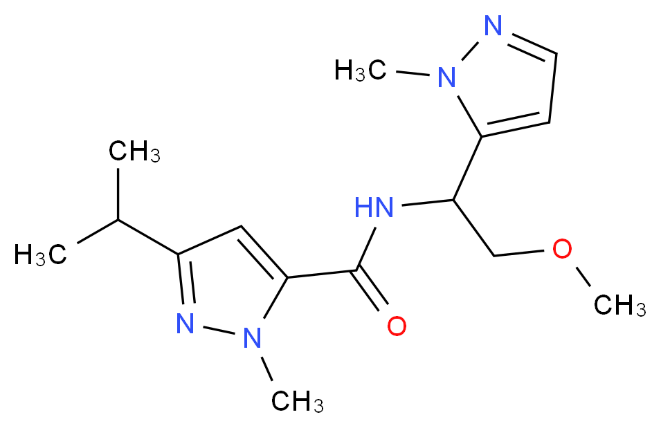 3-isopropyl-N-[2-methoxy-1-(1-methyl-1H-pyrazol-5-yl)ethyl]-1-methyl-1H-pyrazole-5-carboxamide_Molecular_structure_CAS_)