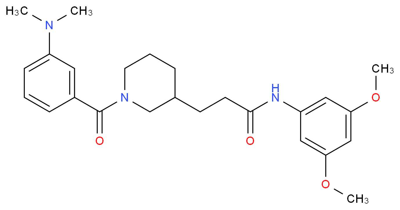 N-(3,5-dimethoxyphenyl)-3-{1-[3-(dimethylamino)benzoyl]-3-piperidinyl}propanamide_Molecular_structure_CAS_)