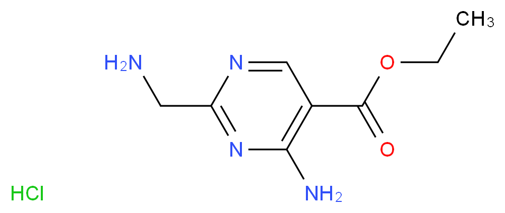 ethyl 4-amino-2-(aminomethyl)pyrimidine-5-carboxylate hydrochloride_Molecular_structure_CAS_1196147-29-1)