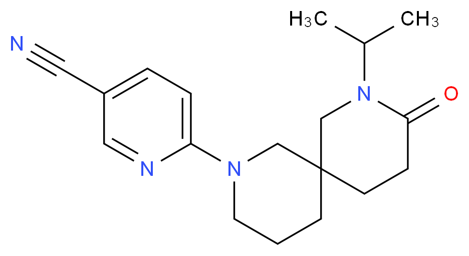 6-(8-isopropyl-9-oxo-2,8-diazaspiro[5.5]undec-2-yl)nicotinonitrile_Molecular_structure_CAS_)