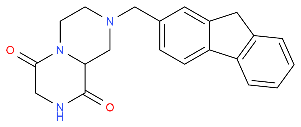 8-(9H-fluoren-2-ylmethyl)tetrahydro-2H-pyrazino[1,2-a]pyrazine-1,4(3H,6H)-dione_Molecular_structure_CAS_)
