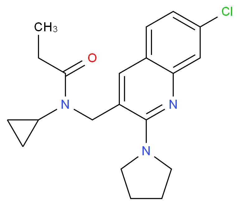 N-{[7-chloro-2-(1-pyrrolidinyl)-3-quinolinyl]methyl}-N-cyclopropylpropanamide_Molecular_structure_CAS_)