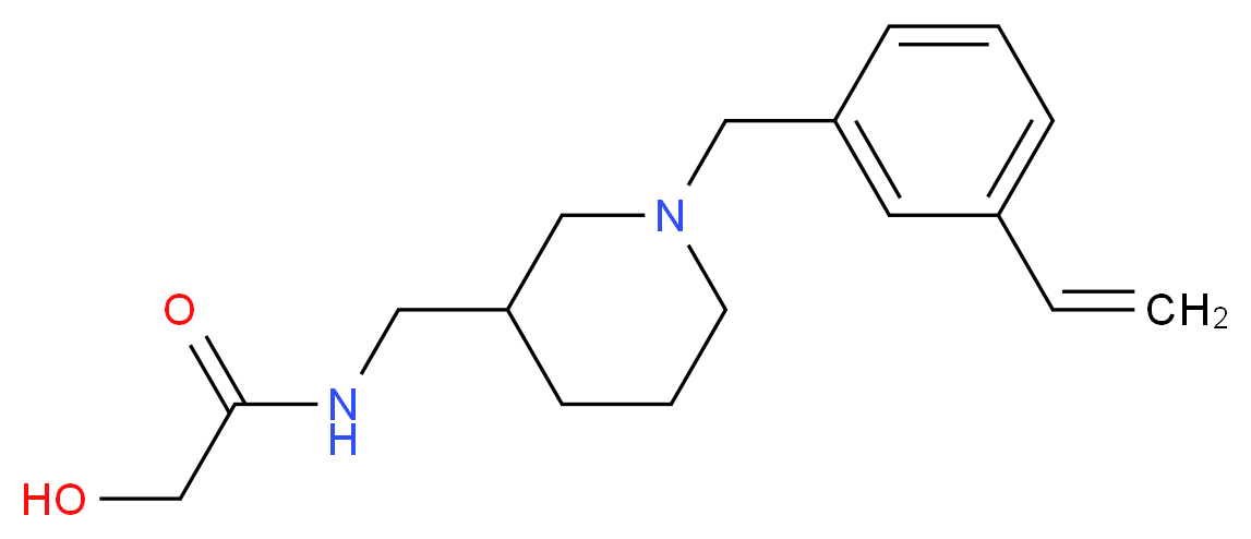 2-hydroxy-N-{[1-(3-vinylbenzyl)piperidin-3-yl]methyl}acetamide_Molecular_structure_CAS_)