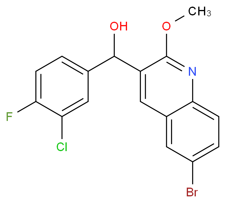 (6-bromo-2-methoxyquinolin-3-yl)(3-chloro-4-fluorophenyl)methanol_Molecular_structure_CAS_)