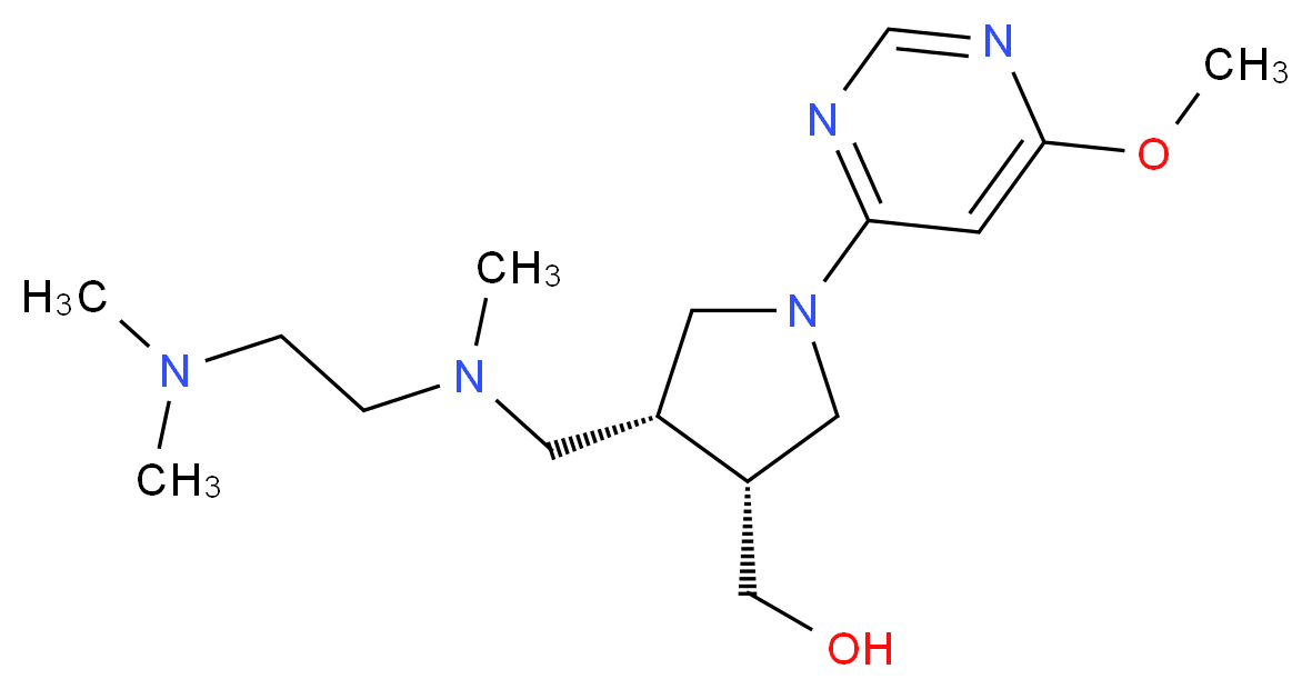 [(3R*,4R*)-4-{[[2-(dimethylamino)ethyl](methyl)amino]methyl}-1-(6-methoxy-4-pyrimidinyl)-3-pyrrolidinyl]methanol_Molecular_structure_CAS_)