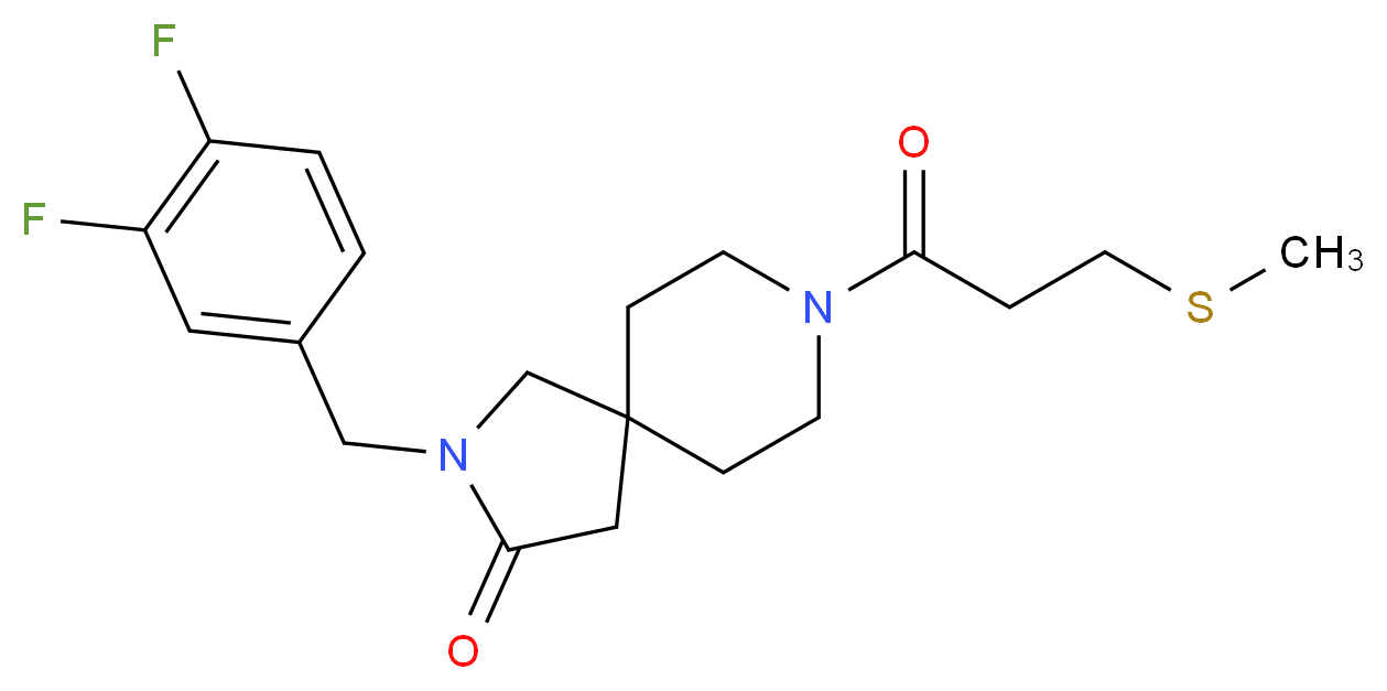 2-(3,4-difluorobenzyl)-8-[3-(methylthio)propanoyl]-2,8-diazaspiro[4.5]decan-3-one_Molecular_structure_CAS_)