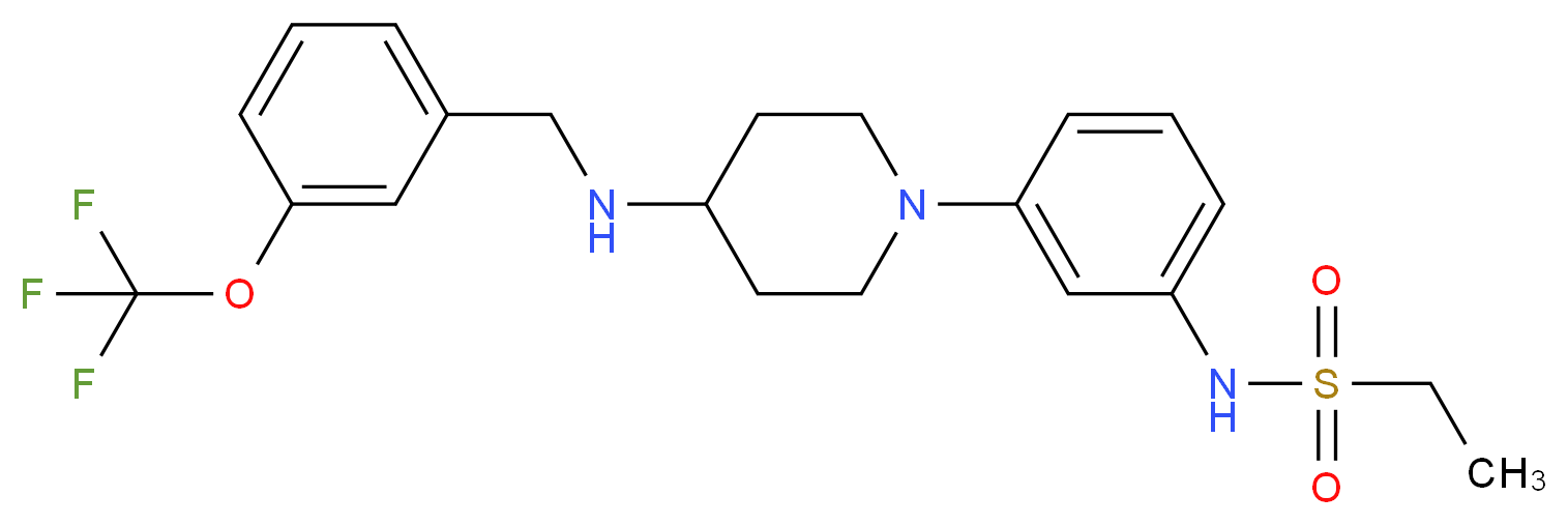 N-[3-(4-{[3-(trifluoromethoxy)benzyl]amino}-1-piperidinyl)phenyl]ethanesulfonamide_Molecular_structure_CAS_)