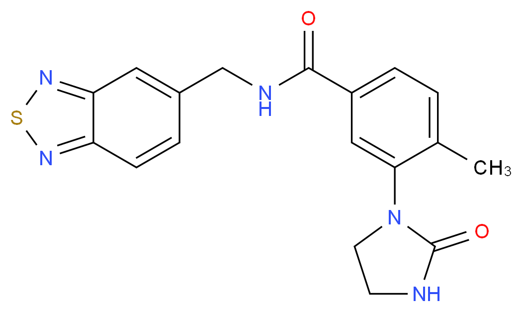 N-(2,1,3-benzothiadiazol-5-ylmethyl)-4-methyl-3-(2-oxo-1-imidazolidinyl)benzamide_Molecular_structure_CAS_)