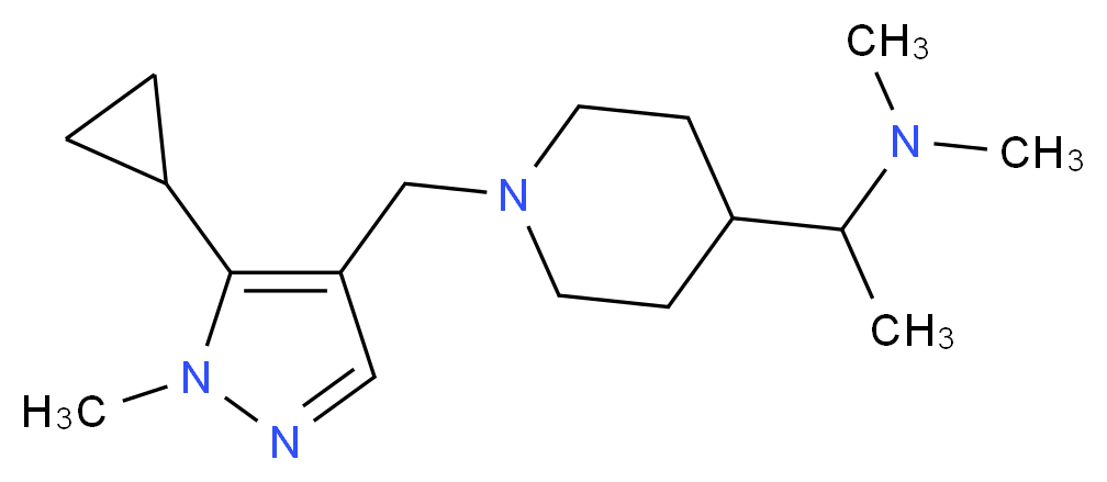 (1-{1-[(5-cyclopropyl-1-methyl-1H-pyrazol-4-yl)methyl]-4-piperidinyl}ethyl)dimethylamine_Molecular_structure_CAS_)