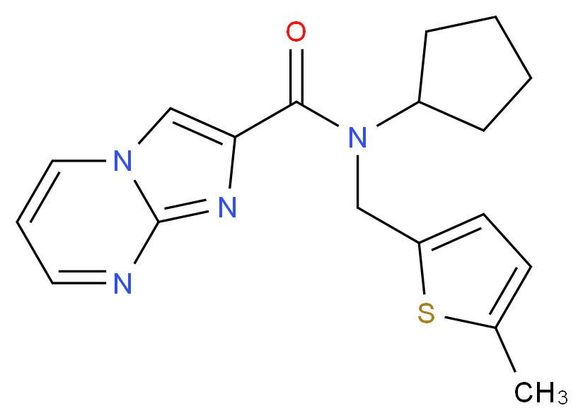 N-cyclopentyl-N-[(5-methyl-2-thienyl)methyl]imidazo[1,2-a]pyrimidine-2-carboxamide_Molecular_structure_CAS_)