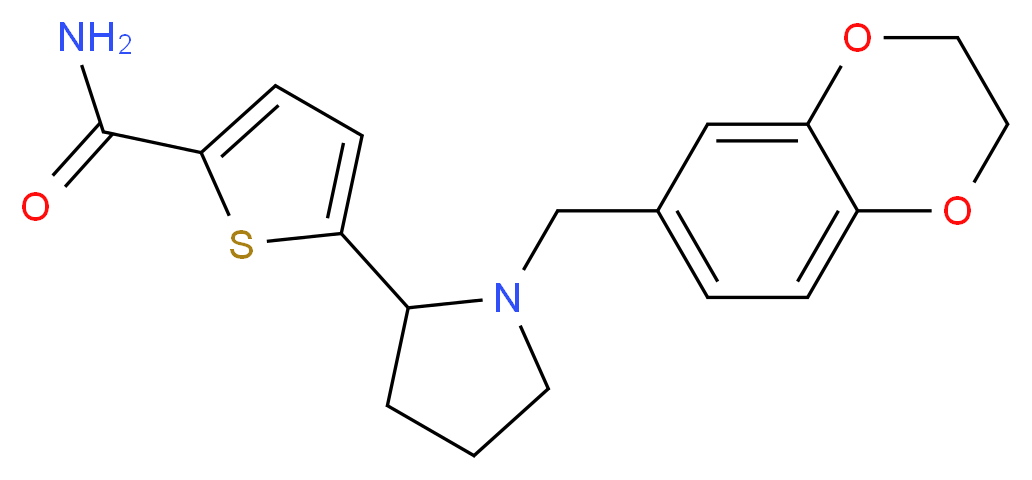 5-[1-(2,3-dihydro-1,4-benzodioxin-6-ylmethyl)-2-pyrrolidinyl]-2-thiophenecarboxamide_Molecular_structure_CAS_)