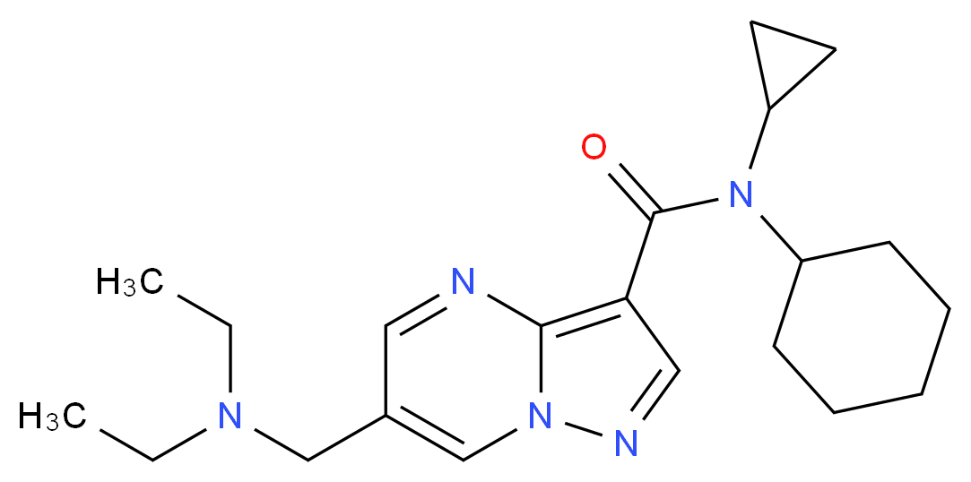 N-cyclohexyl-N-cyclopropyl-6-[(diethylamino)methyl]pyrazolo[1,5-a]pyrimidine-3-carboxamide_Molecular_structure_CAS_)
