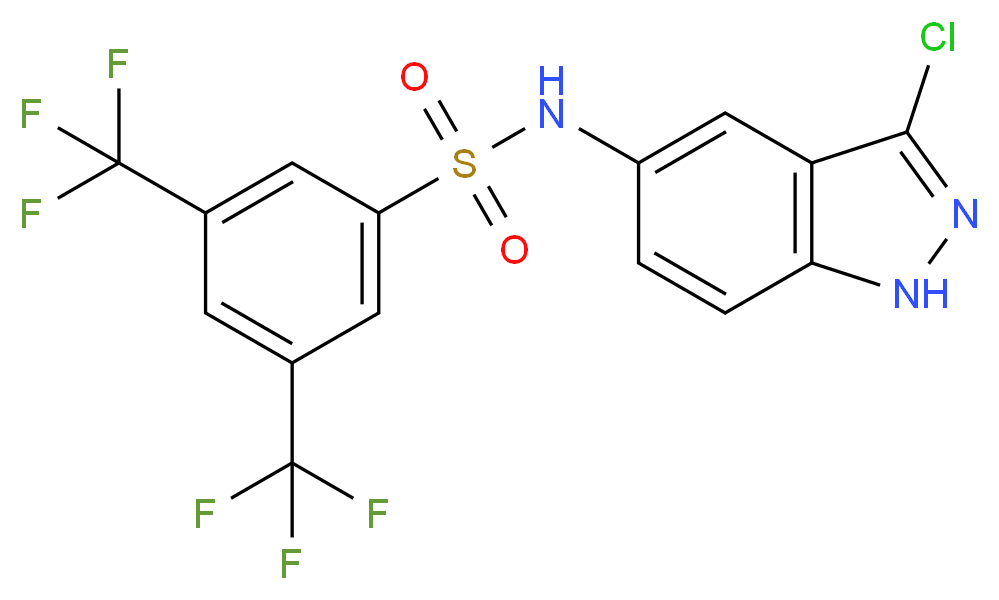 N-(3-chloro-1H-indazol-5-yl)-3,5-bis(trifluoromethyl)benzenesulphonamide_Molecular_structure_CAS_)