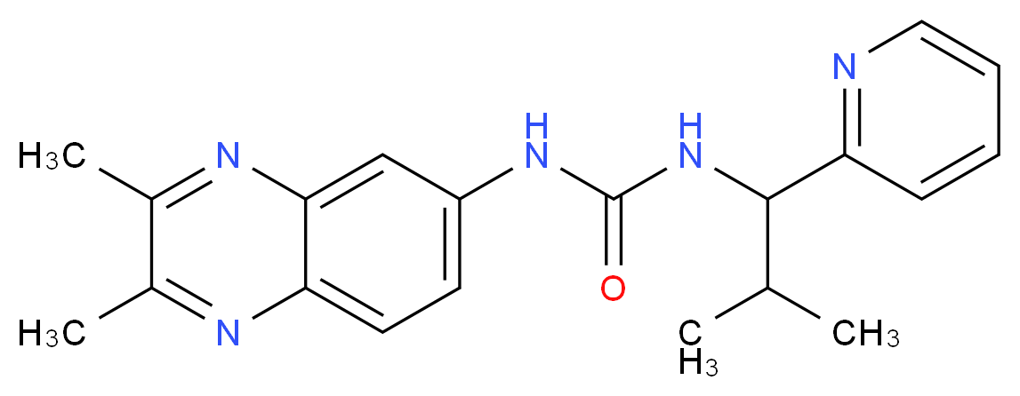 N-(2,3-dimethylquinoxalin-6-yl)-N'-(2-methyl-1-pyridin-2-ylpropyl)urea_Molecular_structure_CAS_)