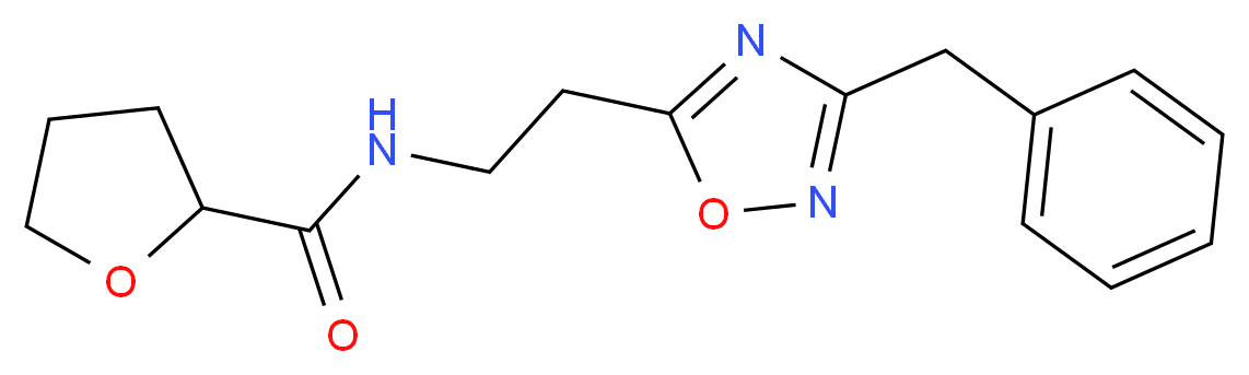 N-[2-(3-benzyl-1,2,4-oxadiazol-5-yl)ethyl]tetrahydro-2-furancarboxamide_Molecular_structure_CAS_)