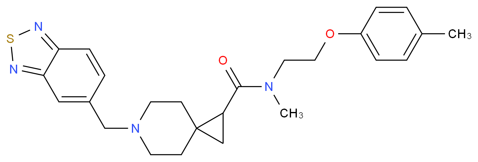 6-(2,1,3-benzothiadiazol-5-ylmethyl)-N-methyl-N-[2-(4-methylphenoxy)ethyl]-6-azaspiro[2.5]octane-1-carboxamide_Molecular_structure_CAS_)