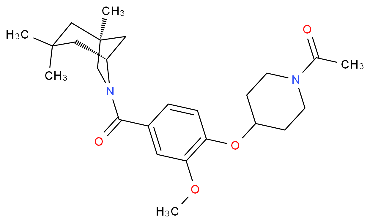 (1S*,5R*)-6-{4-[(1-acetyl-4-piperidinyl)oxy]-3-methoxybenzoyl}-1,3,3-trimethyl-6-azabicyclo[3.2.1]octane_Molecular_structure_CAS_)