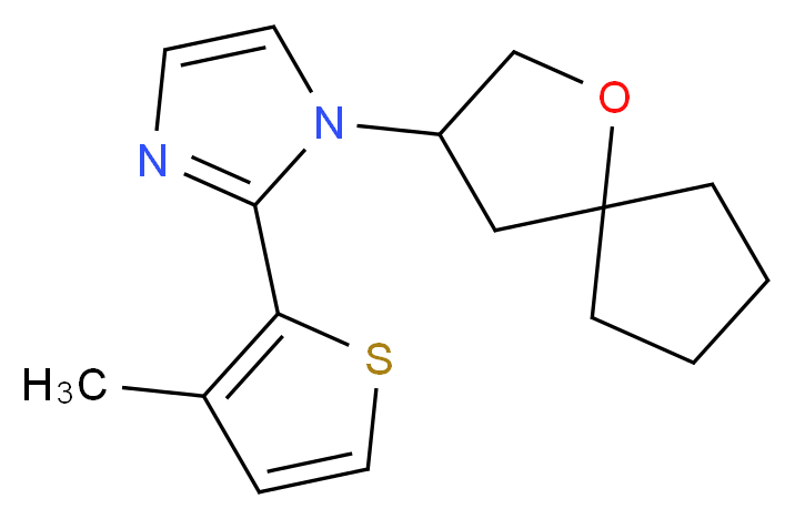 2-(3-methyl-2-thienyl)-1-(1-oxaspiro[4.4]non-3-yl)-1H-imidazole_Molecular_structure_CAS_)