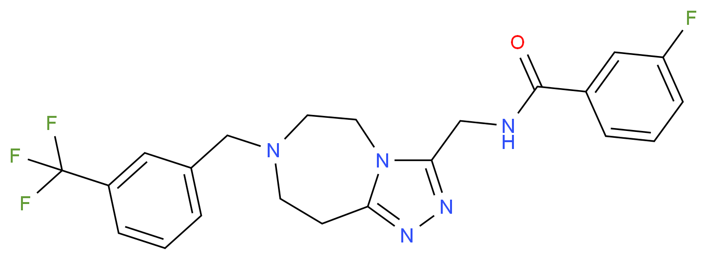 3-fluoro-N-({7-[3-(trifluoromethyl)benzyl]-6,7,8,9-tetrahydro-5H-[1,2,4]triazolo[4,3-d][1,4]diazepin-3-yl}methyl)benzamide_Molecular_structure_CAS_)