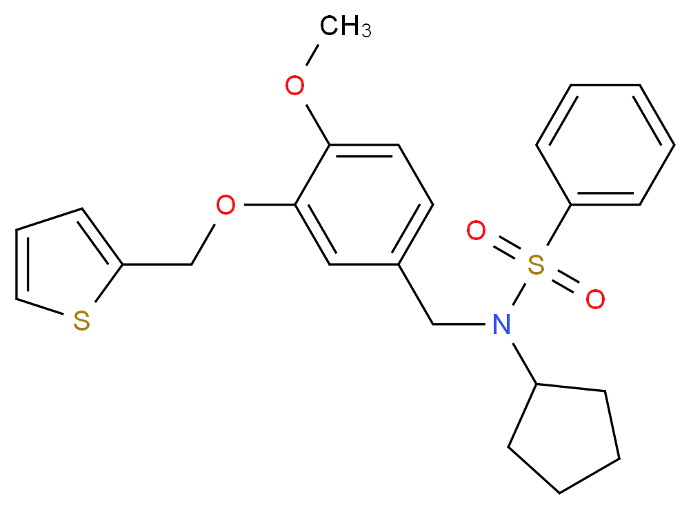 N-cyclopentyl-N-[4-methoxy-3-(2-thienylmethoxy)benzyl]benzenesulfonamide_Molecular_structure_CAS_)