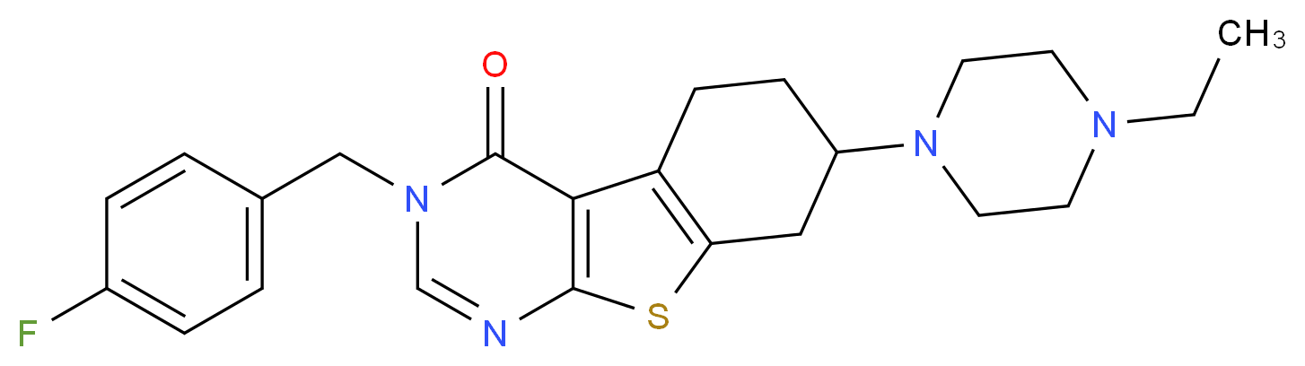 7-(4-ethyl-1-piperazinyl)-3-(4-fluorobenzyl)-5,6,7,8-tetrahydro[1]benzothieno[2,3-d]pyrimidin-4(3H)-one_Molecular_structure_CAS_)
