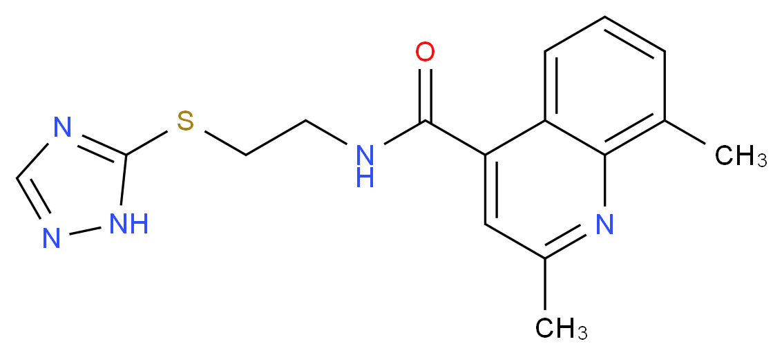 2,8-dimethyl-N-[2-(1H-1,2,4-triazol-5-ylthio)ethyl]quinoline-4-carboxamide_Molecular_structure_CAS_)