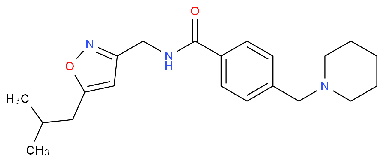 N-[(5-isobutylisoxazol-3-yl)methyl]-4-(piperidin-1-ylmethyl)benzamide_Molecular_structure_CAS_)