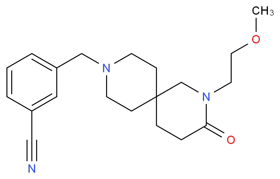 3-{[2-(2-methoxyethyl)-3-oxo-2,9-diazaspiro[5.5]undec-9-yl]methyl}benzonitrile_Molecular_structure_CAS_)
