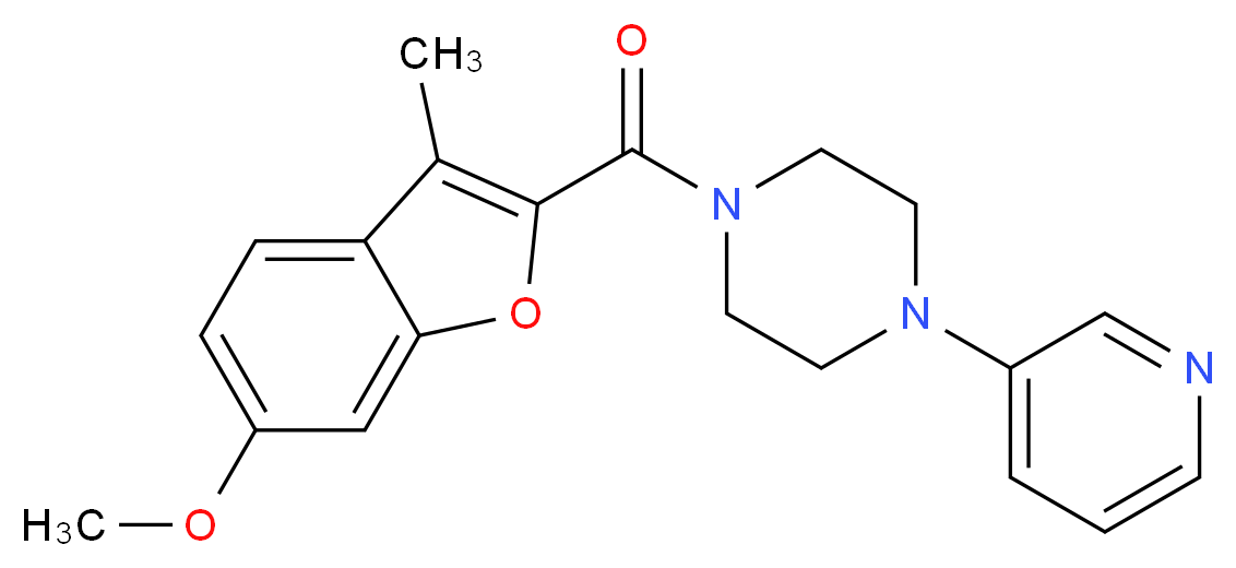 1-[(6-methoxy-3-methyl-1-benzofuran-2-yl)carbonyl]-4-(3-pyridinyl)piperazine_Molecular_structure_CAS_)