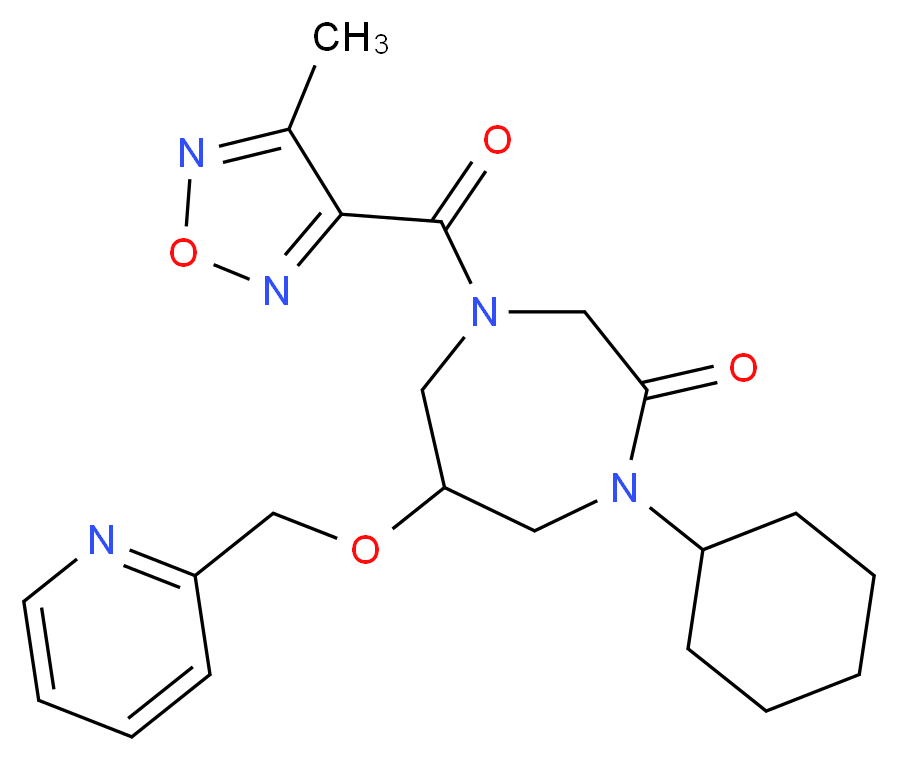 1-cyclohexyl-4-[(4-methyl-1,2,5-oxadiazol-3-yl)carbonyl]-6-(2-pyridinylmethoxy)-1,4-diazepan-2-one_Molecular_structure_CAS_)
