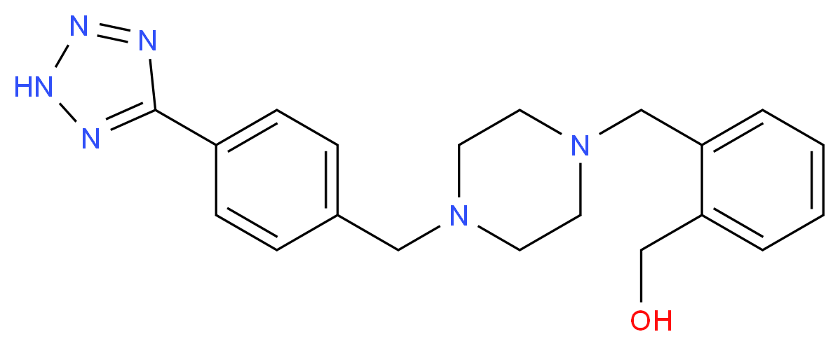 [2-({4-[4-(2H-tetrazol-5-yl)benzyl]piperazin-1-yl}methyl)phenyl]methanol_Molecular_structure_CAS_)